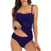 CheChury Costume da Bagno 2 Pezzi Tankini Push up Donna Tankini Set Taglie Forti Bagno Costumi Mare Bikini Stampa Costumi da Bagno con Slip Vita Bassa Costume Piscina Curvy Beachwear Sportivo Swimwear