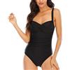 WIN.MAX Costume Intero Donna, Costume Intero con Controllo della Pancia, Costume da Bagno Taglie Forti per Donna Monokini Push-up Vintage, per Coppe da C a DD