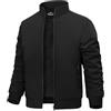 Lonya Giacca Bomber Invernale Uomo Giubbotto Pile Termica Aviator Jacket Antivento Impermeabili Casual Con Cerniera e Tasche