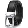 GAEKEAO Cintura Uomo Pelle, Cintura Senza Buchi con Fibbia Automatica, Belt 35mm per Vestiti e Tempo Libero, Regalo per gli Uomini