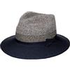 Stetson Cappello di Paglia Contrast Brim Toyo Donna/Uomo - da Giardiniere Sole Cappelli Spiaggia con Fodera Estate Primavera/Estate - XXL (62-63 cm) Blu Scuro