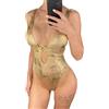 ZC8bdbd Costume intero da donna con scollo a V profondo e scollo a V, monokini con lacci sul retro