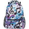 SKYSHU Zaino con note musicali, per uomini e donne, impermeabile, per scuola media/media, leggero, da viaggio, con tasche multiple, per adolescenti, ragazzi e ragazze, Note musicali., 16 x 11.4 x 6.9