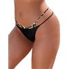 SHEKINI Slip Bikini Brasiliana da Donna Costume da Bagno Donna a Vita Bassa Taglio Alto Bikini Bottom Pantaloni Costume Tanga Slip Mare