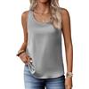 Zeagoo Canotta da Donna in Raso di Seta, Senza Maniche, Scollo Rotondo | Camicette blazer da donna, abiti casual da lavoro, camicette da donna, camicette eleganti e casual