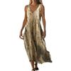 Gienslru Vestiti Donna Estivo 2026 Eleganti Vestito Lino Abito Senza Maniche a V Boho Chic Taglie Forti Comodo Fresco Abiti Lunghi Spiaggia Mare Curvy Abbigliamento con Tasche Casual Dress Copricostume