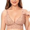 MOMANDA Donna Reggiseno Allattamento in Pizzo Crema di caffè 4F