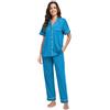 COLORFULLEAF 100% cotone, pigiama da donna, con bottoni, pigiama, set da 2 pezzi, a maniche corte, pantaloni lunghi