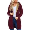 RITOSTA Felpa con Cappuccio Donna Lunga in Pile con Zip e Tasche per Invernale - Manica Lunga Cappotto
