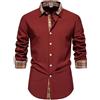 Allthemen Camicia Formale da Uomo Maniche Lunghe Shirt con Bottoni Elegante Slim Fit Top Oxford per Matrimonio