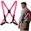 DQGHQME Bretelle luminose a LED da uomo, bretelle luminose a LED, per festival musicali, feste in costume, feste di Halloween, rave, Natale, per feste al neon, outfit da discoteca, rosa chiaro, S