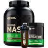 Optimum Nutrition Serious Mass Gainer Proteine Whey con Glutammina Cioccolato 2,73kg 8 Porzioni + Micronised Creatine Monohydrate Non Aromatizzato 317g 93 Porzioni + SHAKER