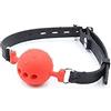 BONDAGERIE® Gàgbàll in silicone medico rosso, con fori e gancio per il lucchetto, Taglia L