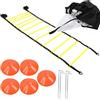Tonysa Football Training Ladder Set, 6m Length | Materiale PP resistente, include paracadute drag, adatto per l\'allenamento all\'aperto