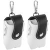 NUOBESTY 2 Pezzi Borsa Porta Palline da Golf Borsa da Golf Portatile Mini a 2 Palline in Pu e Metallo con Clip e Portachiavi e Sport