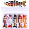 Generico Esca Da Pesca 10 Artificiali Realistici Facile Cattura Kit Portatile | Kit Esche Da Pesca Per Trota Per Pesce Gatto, Walleye, Crappie, Mare, Lago, Barca, Riva, Outdoor