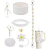 Generic Accessori per bottiglie d'acqua, accessori per la tazza di Silicone Boot | Pendente della palla della peluche della catena dei fiori per le ragazze, le donne,