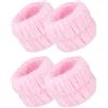 QUARKZMAN Fascette da Polso per Lavaggio Viso 4 Pezzi Microfibra Rosa