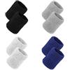 tiopeia - 8 fasce tergisudore in cotone assorbenti, per calcio, basket, tennis, ginnastica, golf, corsa