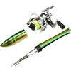 Generico Pen Fishing Pole - Lightweight Pocket Rod Reel Combo Compact Durable Portab | Pocket Rod Fishing Pole Telescopic Retractable Foldable Travel Pocket Size Spincast Reel Outdoor Angling Gear For Sweetwater