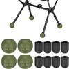 M METERXITY 4-Pz 8pz Piedini Gomma Sedia Campeggio 15mm Verde Giungla | Protezione Gambe, Copertura per Piedi, per Sedia Campeggio Portatile, Aiuta Stabilità Superfici Irregolari e Accidentate