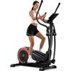 LONTEK Crosstrainer per casa, ellittica ultra silenziosa, con 16 livelli di resistenza, con volano da 7 kg e display LCD, sensore di pulsazione, portata fino a 159 kg