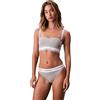 Calvin Klein Donna Slip High Leg con Fascia con Logo, Grigio (Grey Heather), XS
