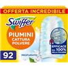 Swiffer Duster Ricariche Piumini Cattura Polvere, 92 Piumini, Ambi Pur.
