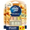 AMBI-PUR Ambi Pur 3Volution Ricarica Profumatore Elettrico, 7 Pezzi, Lenor Oro | Tecnologia elimina odori, fragranza Fiori di Vaniglia, fino a 90 giorni