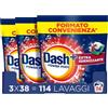 Dash Power Pods Detersivo Lavatrice In Capsule, 114 Lavaggi (38x3) Extra Igienizzante, Pulizia profonda contro sporco e batteri, Pulizia Impeccabile