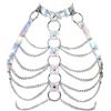 HUIFACAI Goth for Bra ain Body ain Bra Collana Punk est Staffa Bra ain Body Jewelry Bikini Sexy Streetwear, come da foto, pelle, senza pietre preziose, as the pic show, Pelle, Nessuna pietra preziosa