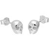 jewellerybox Orecchini a bottoncino a forma di teschio d'argento Sterling