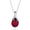 Bellitia Jewelry Collana Pendente con Pietra Naturale a Forma Pera, Collana con Ciondolo Rubino Rosso da donna, Collana in Argento Sterling 925 con Pietre Preziose, Gioielli da donna