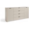 Stella Trading LINZ Cassettiera in cashmere - credenza moderna con molto spazio - 180 x 90 x 40 cm (larghezza x altezza x profondità)