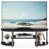Furinno TURN-S-TUBE - Supporto TV a 3 ripiani, per TV fino a 140 cm, console TV con angoli arrotondati e ripiani aperti, per soggiorno, camera da letto, nero