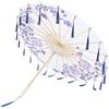 Generico Ombrello Decorativo in Seta Blu per Accessori Fotografici e Feste Manico in Legno Elegante e Design Chic