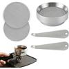 Korechain 51mm Accessori Caffè Set Filtri riutilizzabili 2x Puck Screen Filtro Acciaio Inox, 1x Anello Dosatore & 2x Leva Smontaggio Filtro Portafiltro Accessori Barista Argento