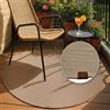 Astra Tappeto robusto per esterni rotondo - Tappeto bifacciale per interni ed esterni - Tappeto cucito a mano per balcone, giardino - Grigio rotondo Ø 150 cm
