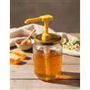 Generisch Dispenser per miele, pompa per miele, con 2 coperchi twist-off con foro da 70 mm e 82 mm di diametro, per bicchieri europei da 0,5 kg e 1 kg, ideale per miele e sciroppo, assolutamente antigoccia
