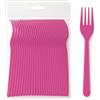 ecodrinks - Forchette in Plastica - Eleganza e Sostenibilità a Tavola - Resistenti Fino a 125°C, Lavabili e Riutilizzabili - Perfette per Eventi, Feste e Picnic (210, Fucsia)