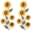 zeroupshop 2 pz girasole in metallo decorazione da parete per interni ed esterni giardino portico recinzione giallo appeso per scultura 30 x 15 cm