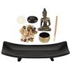 Hztyyier Supporto da tavolo per incensi, portaincenso decorativo con porta candele per statua di Buddha for meditazione casa e giardino