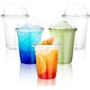 NUZEKY Bicchieri per frullati in plastica con coperchio a cupola - Confezione da 50 bicchieri in plastica trasparente da 12 OZ per frappè, frullati - Tazza da caffè usa e getta