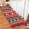 Garvee Tappeto Natalizio Lavabile con Pupazzo di Neve e Renna, Antiscivolo, Motivo Geometrico, Decorazione Festiva per Casa