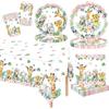 MORAINJAY 69 Pezzi Set Stoviglie Animali Giungla | Piatti Carta, Bicchieri E Tovaglioli, Decorazioni Da Tavola Per Feste Di Compleanno