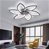 JDALX Lampadario con Ventilatore da Soffitto e Telecomando Silenzioso Plafoniera con Ventilatore Integrato LED Dimmerabile Ventola Lampadario DC Reversibile per Camera Da Letto, Nero