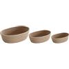 Keebgyy 3PCS Cestino Portaoggetti da Scrivania con Aspetto Ovale, Scatola Portaoggetti Intrecciata a Mano in Corda di Cotone, Graziosi Cestini per Armadio e Contenitori per Ripiani, Cestino(Cachi)