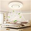 DDYY Ventilatore da soffitto senza pale con illuminazione e telecomando, silenzioso, plafoniera con ventilatore, intensità regolabile, 3CCT (3000 K-5700 K), timer, 6 velocità, bianco lampada con