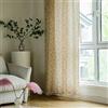 SMITHOOM Tenda in cotone e lino, con tasca per asta, motivo floreale, tende per finestra con nappe, decorazione per soggiorno, camera da letto, porta divisoria, 1 pannello, 60 x 90 cm, beige