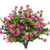 Ruiuzioong Fiori finti artificiali, confezione da 4 pezzi, resistenti ai raggi UV, per interni ed esterni (Rosa)